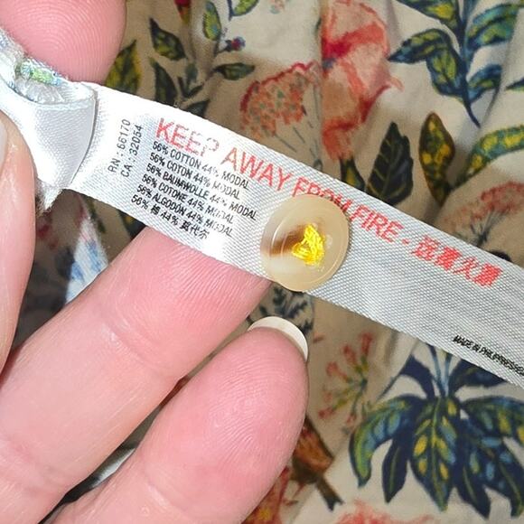 Anthropologie x Kelly Louise Judd Fable Flannel Pajama Set Floral White Multi M - Picture 9 of 11